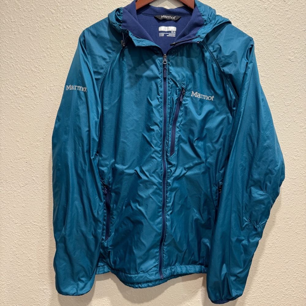 Marmot Ether DriClime Hoody Teal Blue Windbreaker Jacket Womens Medium I52430
